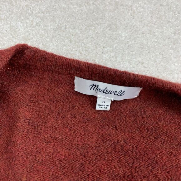 Madewell Cozy Cardigan Sweater Merino Alpaca Wool Pockets Red Womens Small - Picture 11 of 15